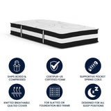 English Elm 12 Inch CertiPUR-US Certified Hybrid Pocket Spring Mattress, Twin Mattress in a Box