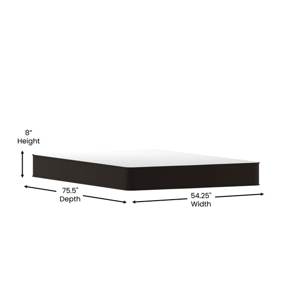 English Elm 8 Inch CertiPUR-US Certified Foam and Innerspring Hybrid Mattress, Full Mattress in a Box