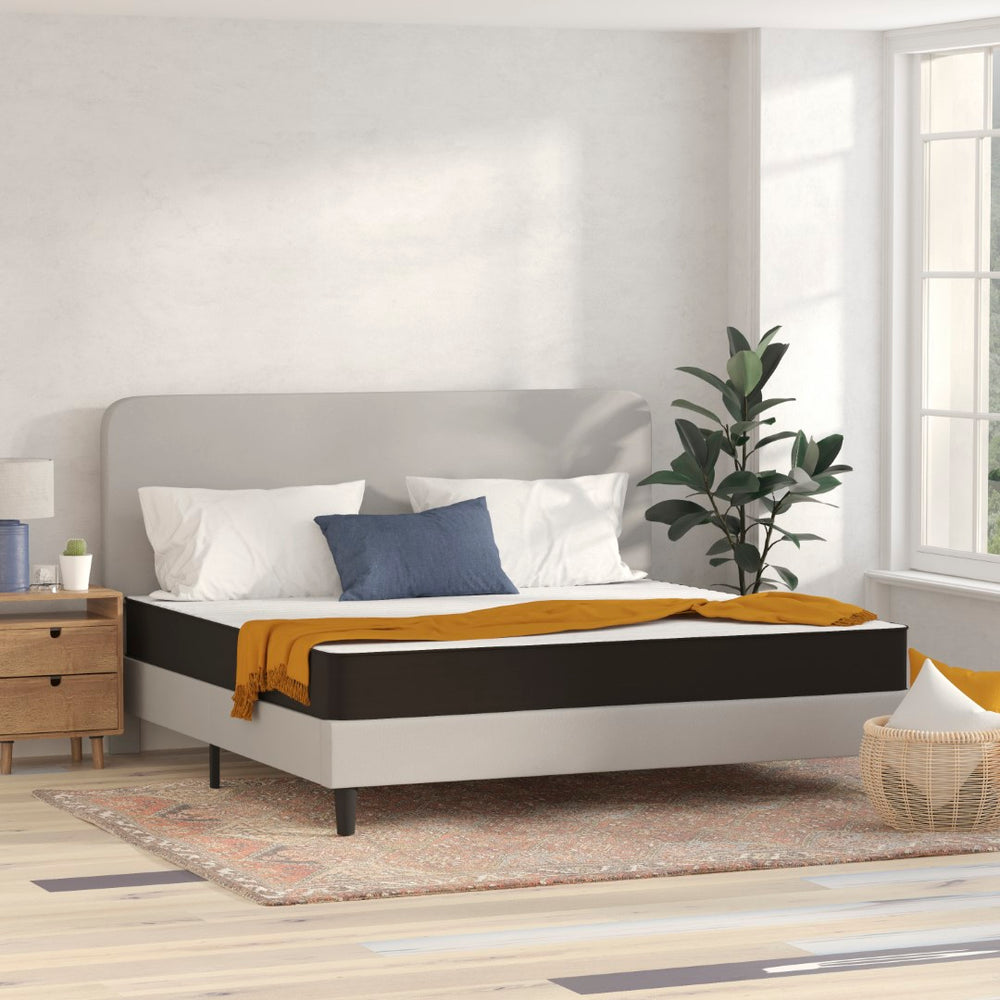 English Elm 8 Inch CertiPUR-US Certified Foam and Innerspring Hybrid Mattress, King Mattress in a Box