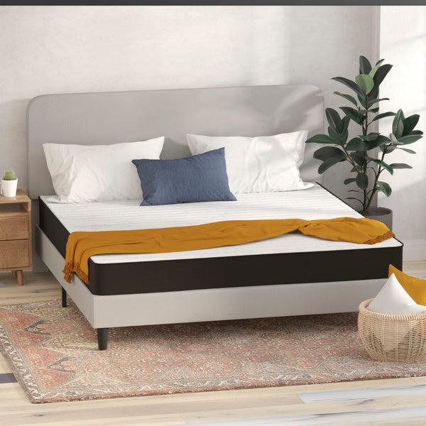 English Elm 8 Inch CertiPUR-US Certified Foam and Innerspring Hybrid Mattress, King Mattress in a Box