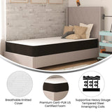 English Elm 8 Inch CertiPUR-US Certified Foam and Innerspring Hybrid Mattress, Twin Mattress in a Box