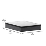 English Elm Euro Pillow Top 13 Inch CertiPUR-US Certified Hybrid Pocket Spring Mattress, Supportive Relief, Mattress in a Box, Queen