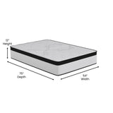 English Elm Firm 12 Inch CertiPUR-US Certified Hybrid Pocket Spring Mattress, Extra Firm Feel, Durable Support, Full Mattress in a Box