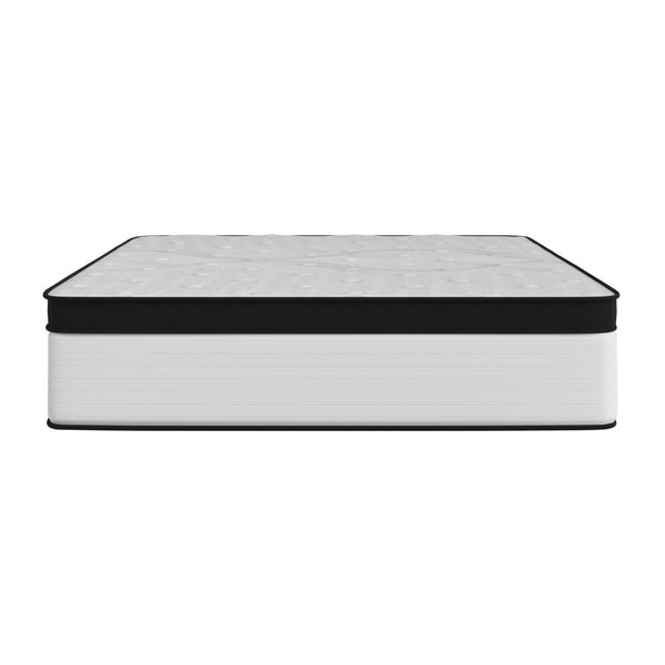 English Elm Firm 12 Inch CertiPUR-US Certified Hybrid Pocket Spring Mattress, Extra Firm Feel, Durable Support, Full Mattress in a Box