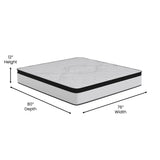 English Elm Firm 12 Inch CertiPUR-US Certified Hybrid Pocket Spring Mattress, Extra Firm Feel, Durable Support, King Mattress in a Box