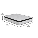 English Elm Firm 12 Inch CertiPUR-US Certified Hybrid Pocket Spring Mattress, Extra Firm Feel, Durable Support, Queen Mattress in a Box