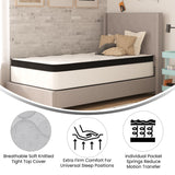 English Elm Firm 12 Inch CertiPUR-US Certified Hybrid Pocket Spring Mattress, Extra Firm Feel, Durable Support, Twin Mattress in a Box