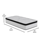 English Elm Firm 12 Inch CertiPUR-US Certified Hybrid Pocket Spring Mattress, Extra Firm Feel, Durable Support, Twin Mattress in a Box