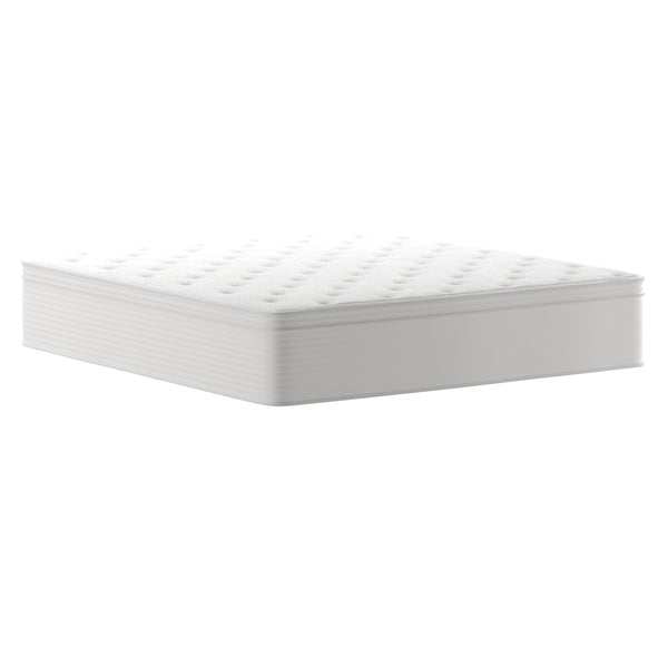 English Elm Commercial Grade Hospitality Grade Commercial King Mattress in a Box 14 Inch, Premium Memory Foam Hybrid Pocket Spring Mattress with Reinforced Edge Support