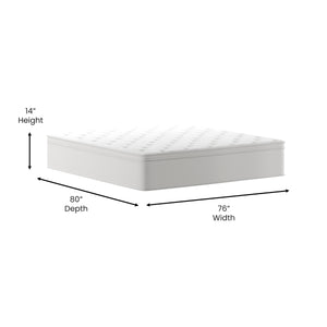 English Elm Commercial Grade Hospitality Grade Commercial King Mattress in a Box 14 Inch, Premium Memory Foam Hybrid Pocket Spring Mattress with Reinforced Edge Support