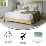 English Elm Charcoal & Green Tea Cooling Gel Memory Foam 8 Inch CertiPUR-US, Supportive Pressure Relief, Full Mattress in a Box