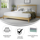 English Elm Charcoal & Green Tea Cooling Gel Memory Foam 8 Inch CertiPUR-US, Supportive Pressure Relief, King Mattress in a Box