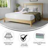 English Elm Charcoal & Green Tea Cooling Gel Memory Foam 8 Inch CertiPUR-US, Supportive Pressure Relief, Queen Mattress in a Box