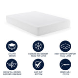 English Elm Green Tea Cooling Gel 3-Layer Memory Foam 10" Full Mattress in a Box with CertiPUR-US Certification, Washable Cover, and Pressure Relief