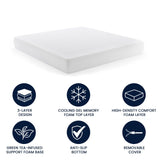 English Elm Green Tea Cooling Gel 3-Layer Memory Foam 10" King Mattress in a Box with CertiPUR-US Certification, Washable Cover, and Pressure Relief