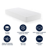 English Elm Green Tea Cooling Gel 3-Layer Memory Foam 10" Twin Mattress in a Box with CertiPUR-US Certification, Washable Cover, and Pressure Relief