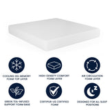 English Elm Green Tea Cooling Gel 4-Layer Memory Foam 10" King Mattress in a Box with CertiPUR-US Certification, Washable Cover, and Pressure Relief