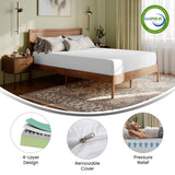 English Elm Green Tea Cooling Gel 4-Layer Memory Foam 10" Queen Mattress in a Box with CertiPUR-US Certification, Washable Cover, and Pressure Relief