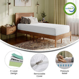 English Elm Green Tea Cooling Gel 4-Layer Memory Foam 10" Twin Mattress in a Box with CertiPUR-US Certification, Washable Cover, and Pressure Relief