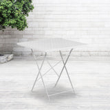 English Elm Commercial Grade Commercial Grade 28" Square Indoor-Outdoor Steel Folding Patio Table