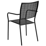 English Elm Commercial Grade Commercial Grade Indoor-Outdoor Steel Patio Arm Chair with Square Back