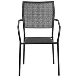 English Elm Commercial Grade Commercial Grade Indoor-Outdoor Steel Patio Arm Chair with Square Back