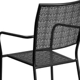 English Elm Commercial Grade Commercial Grade Indoor-Outdoor Steel Patio Arm Chair with Square Back