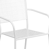 English Elm Commercial Grade Commercial Grade Indoor-Outdoor Steel Patio Arm Chair with Square Back