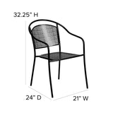 English Elm Commercial Grade Commercial Grade Indoor-Outdoor Steel Patio Arm Chair with Round Back