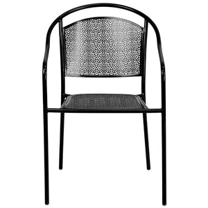 English Elm Commercial Grade Commercial Grade Indoor-Outdoor Steel Patio Arm Chair with Round Back