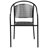 English Elm Commercial Grade Commercial Grade Indoor-Outdoor Steel Patio Arm Chair with Round Back