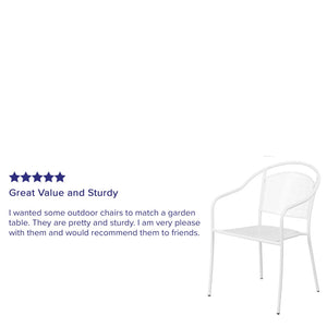 English Elm Commercial Grade Commercial Grade Indoor-Outdoor Steel Patio Arm Chair with Round Back