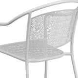 English Elm Commercial Grade Commercial Grade Indoor-Outdoor Steel Patio Arm Chair with Round Back