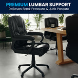 English Elm Commercial Grade Big & Tall 400 lb. Rated LeatherSoft Swivel Office Chair with Padded Arms