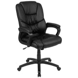 English Elm Commercial Grade Big & Tall 400 lb. Rated LeatherSoft Swivel Office Chair with Padded Arms