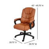 English Elm Commercial Grade Big & Tall 400 lb. Rated LeatherSoft Swivel Office Chair with Padded Arms