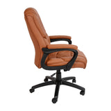 English Elm Commercial Grade Big & Tall 400 lb. Rated LeatherSoft Swivel Office Chair with Padded Arms