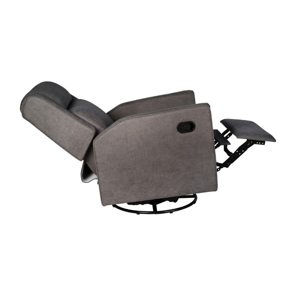 English Elm Swivel Glider Rocker Recliner Chair, Manual 360 Degree Swivel Recliner Perfect for Living Room, Bedroom, or Nursery in Upholstery