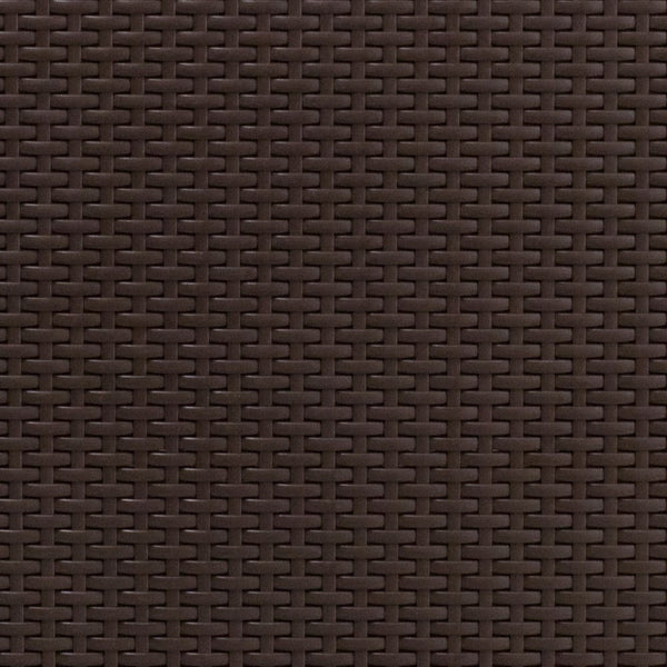 English Elm Chocolate Faux Rattan Chair with All-Weather Beige Cushion