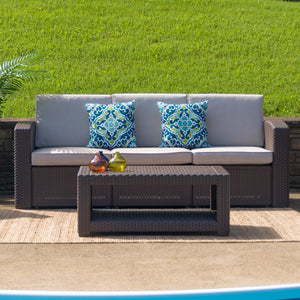 English Elm Faux Rattan Coffee Table