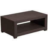 English Elm Faux Rattan Coffee Table