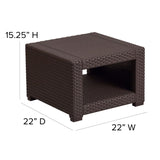 English Elm Faux Rattan End Table