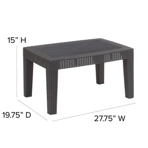 English Elm Faux Rattan Coffee Table