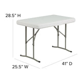 English Elm Commercial Grade 3 Piece Portable Plastic Folding Bench and Table Set