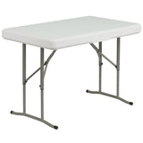 English Elm Commercial Grade 3 Piece Portable Plastic Folding Bench and Table Set