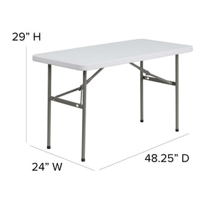 English Elm Commercial Grade 4-Foot Plastic Folding Table