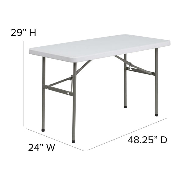 English Elm Commercial Grade 4-Foot Plastic Folding Table