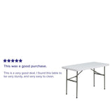 English Elm Commercial Grade 4-Foot Plastic Folding Table