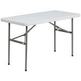 English Elm Commercial Grade 4-Foot Plastic Folding Table