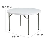 English Elm Commercial Grade 4-Foot Round Plastic Folding Table